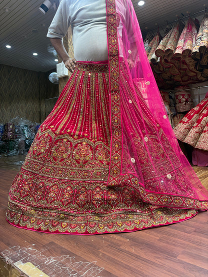 Charming rani pink bridal Lehenga