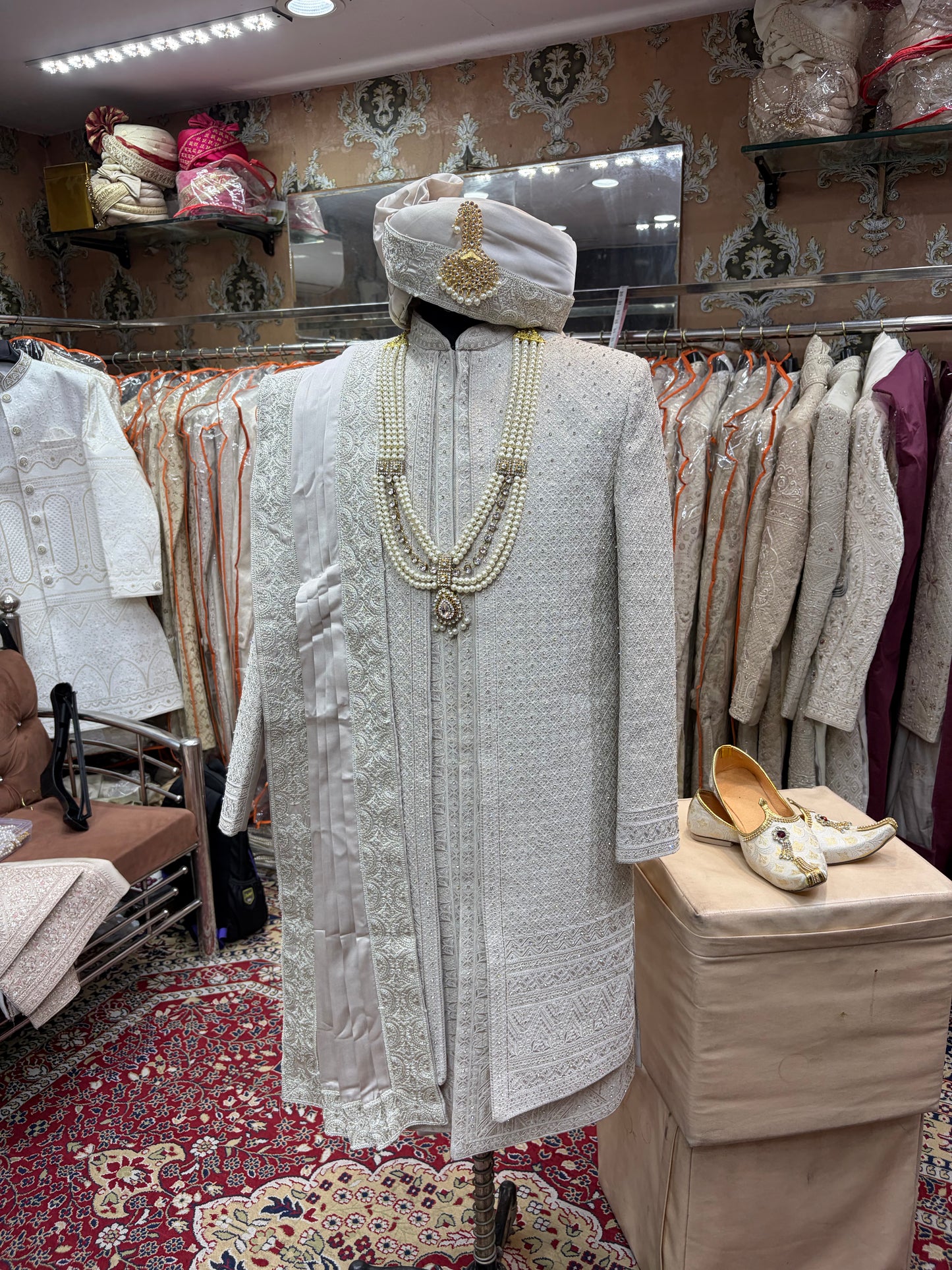 Lavender White sherwani - Shopping World