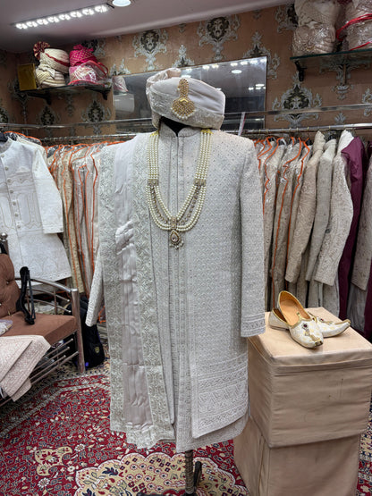 Lavender White sherwani - Shopping World