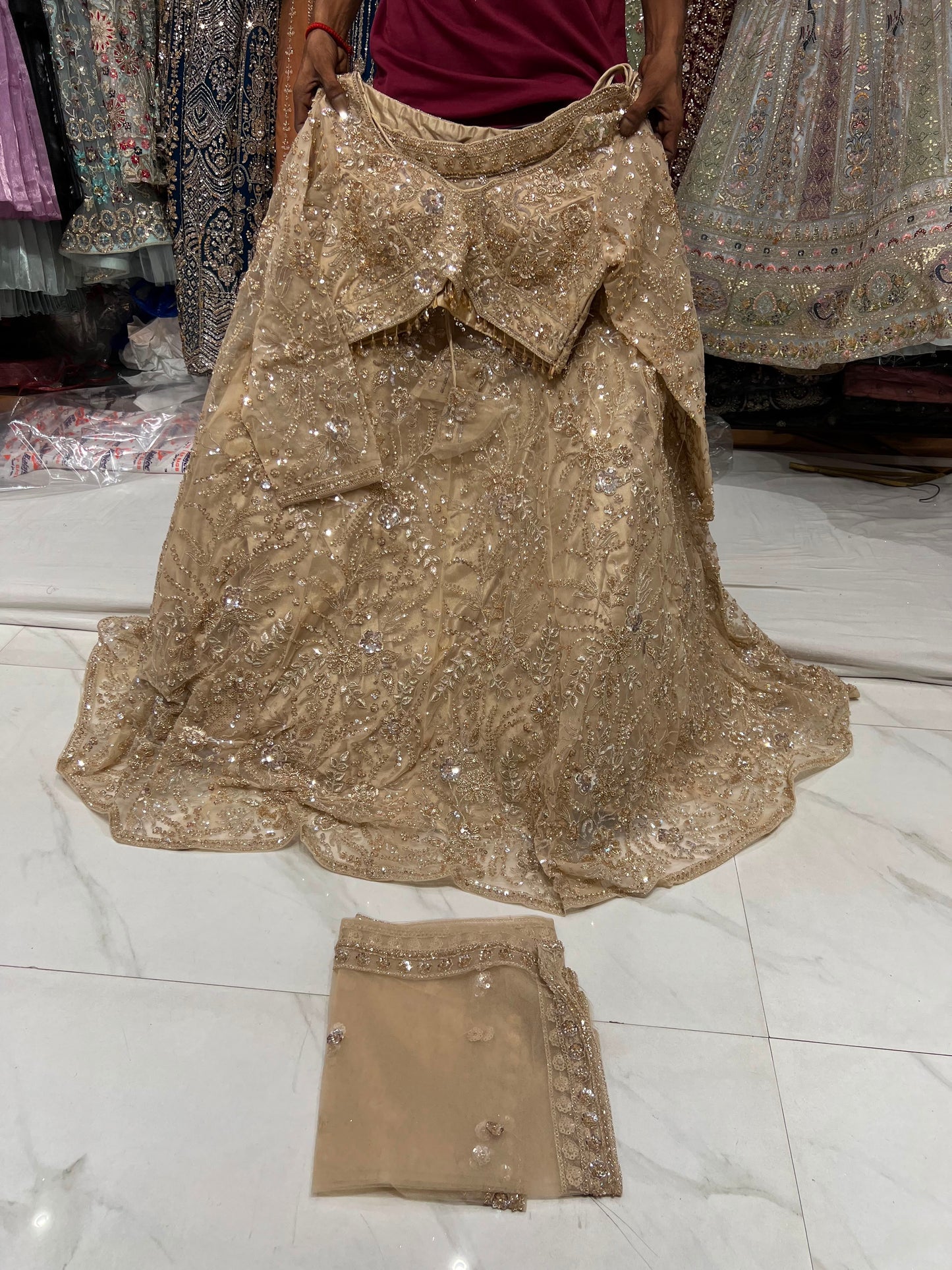 Lavender Crop Top Lehenga