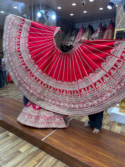 Rani Pink sabyasachi Peacock Designer Bridal Lehenga