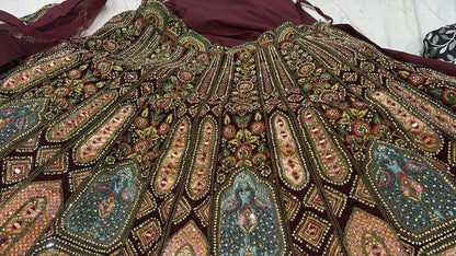 Royal maroon bridal Lehenga happy customer