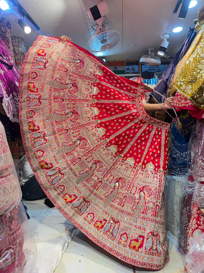 Astonishing Peacock Rani pink Bridal Lehenga