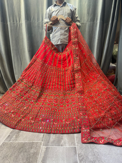 Beautiful orange bridal Lehenga