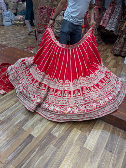 Rani Pink sabyasachi Peacock Designer Bridal Lehenga