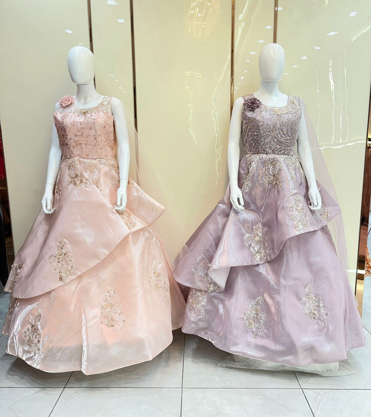 pink gown