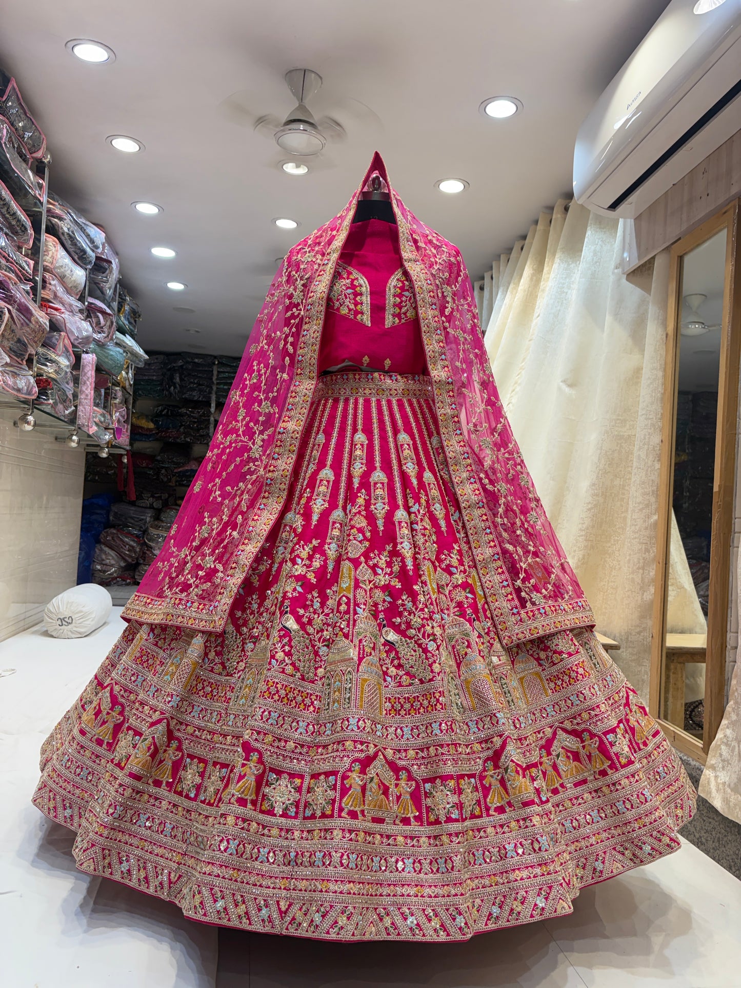 Astonishing Rani pink bridal Lehenga