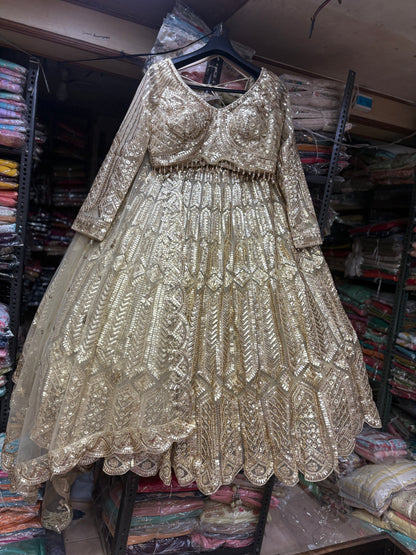 Eye catching Black On Black monotone Crop Top  lehenga