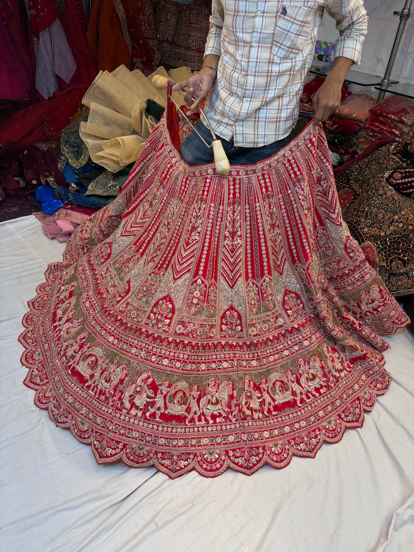 Rani pink Doli Barat Bridal Lehenga