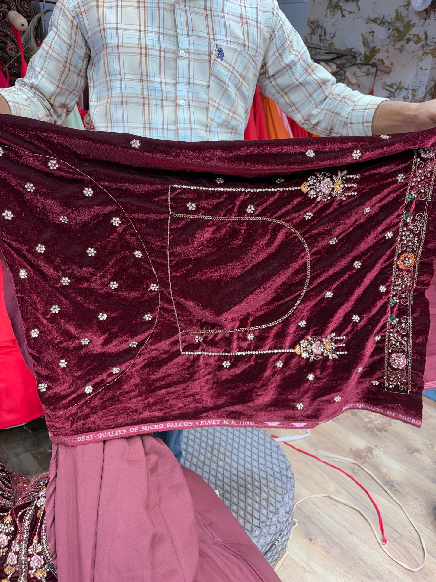 Dark Maroon Peacock Bridal Lehenga