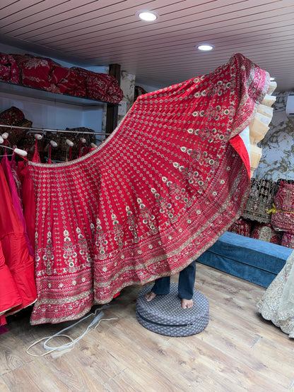 Hot Rani Pink Bridal Lehenga