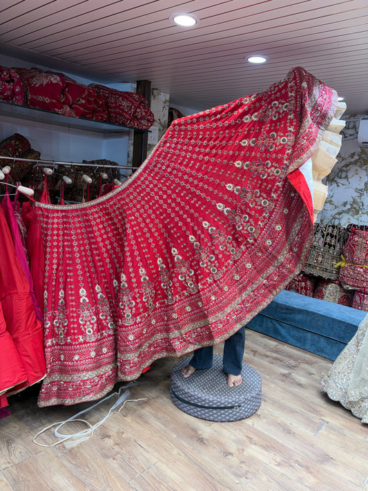 Hot Rani Pink Bridal Lehenga