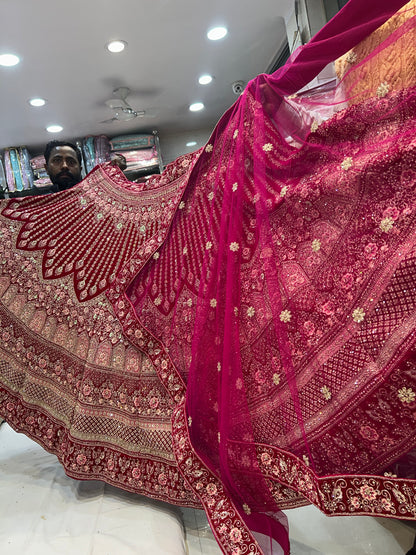 لطيف jhumka bridal lehenga