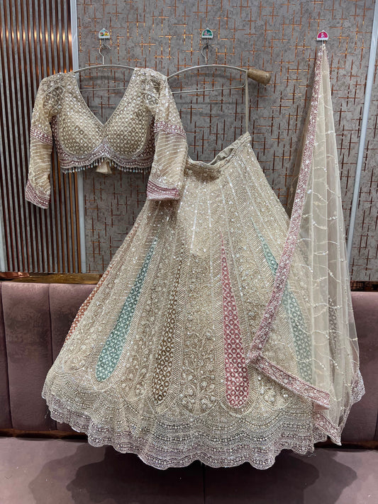 Golden Designer Crop Top Lehenga