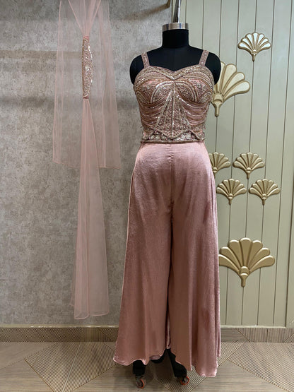 Golden Long Sharara Suit Dress Material