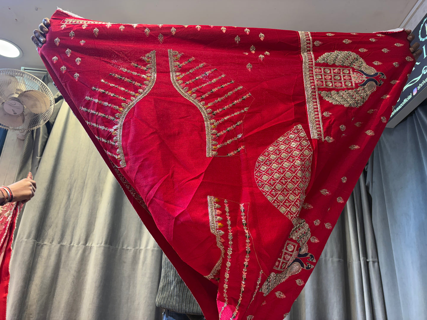 Charming Red peacock Bridal Lehenga