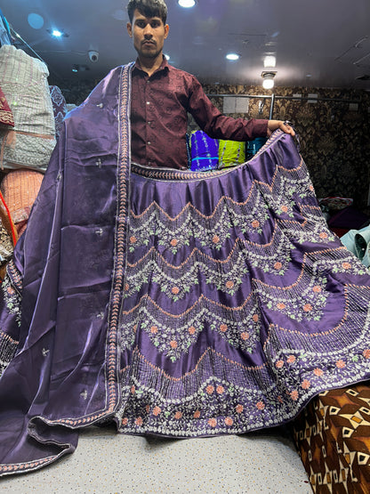 zig Zag Purple Violet Lehenga