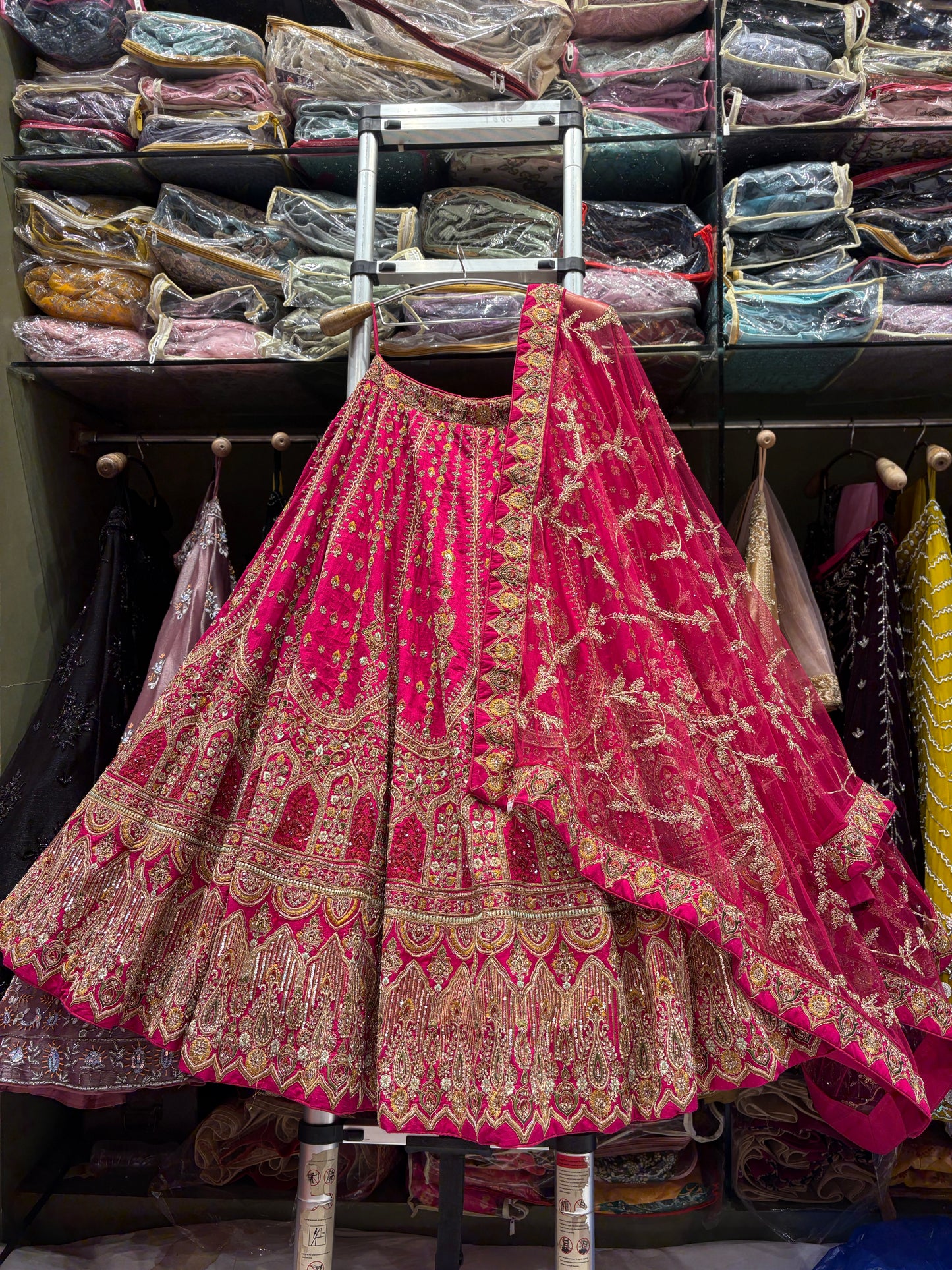 Tremendous Rani pink Bridal Lehenga