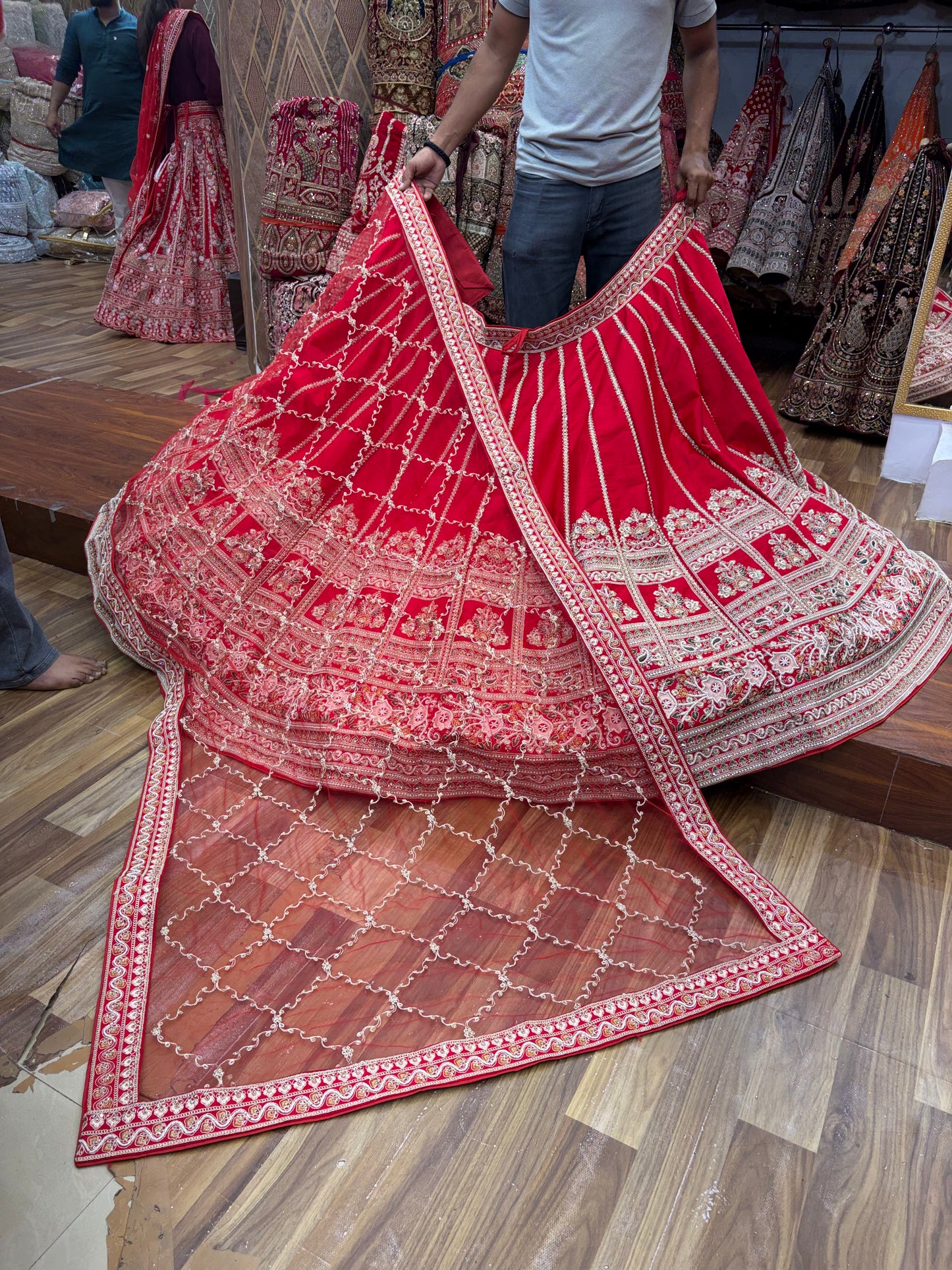 Rani Pink sabyasachi Peacock Designer Bridal Lehenga