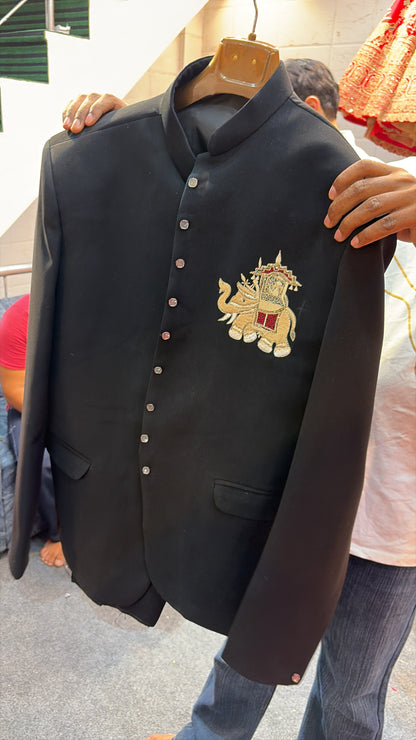 Black Indo western Jodhpuri Mens Wear