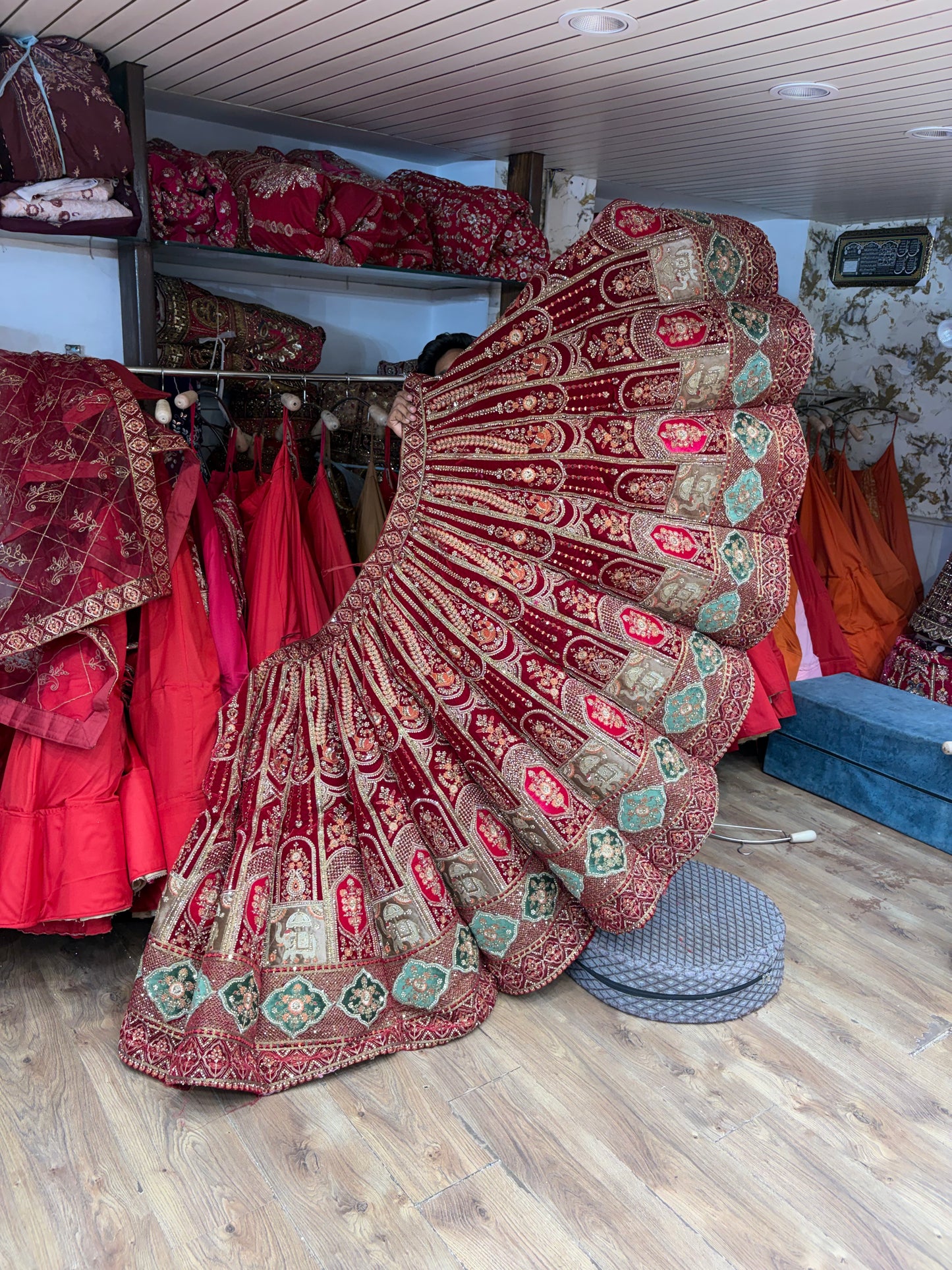 Maroon Gajraj Ball Bridal Lehenga