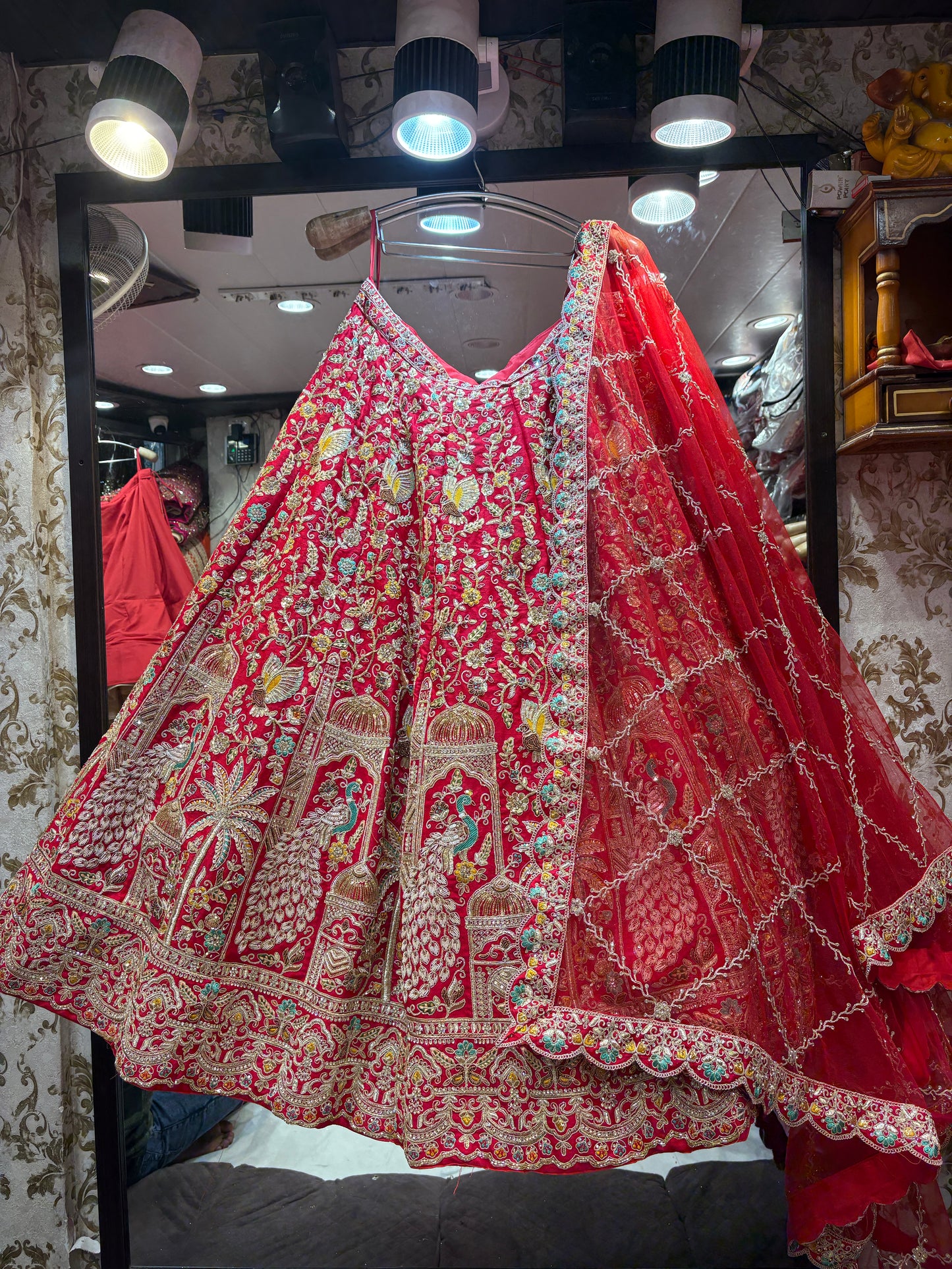 Lovely Rani pink peacock Lehenga