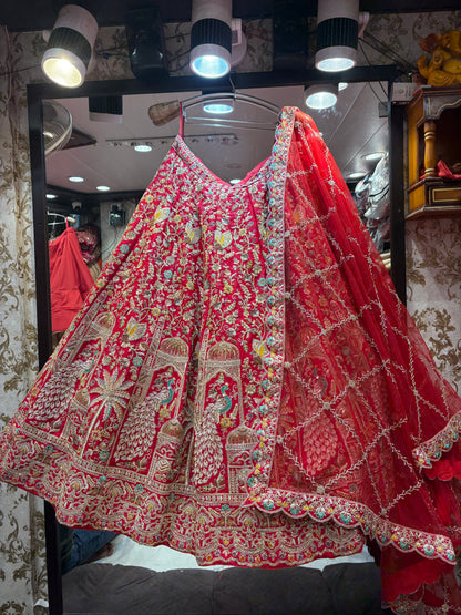 Lovely Rani pink peacock Lehenga