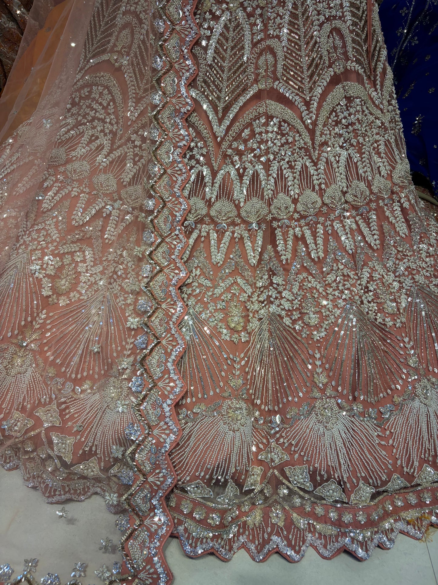 हस्तकला शिशु गुलाबी पेस्टल लहंगा