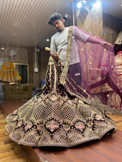 Fabulous maroon ball bridal Lehenga