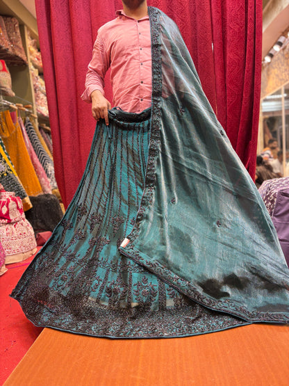 Majestic dark green Lehenga