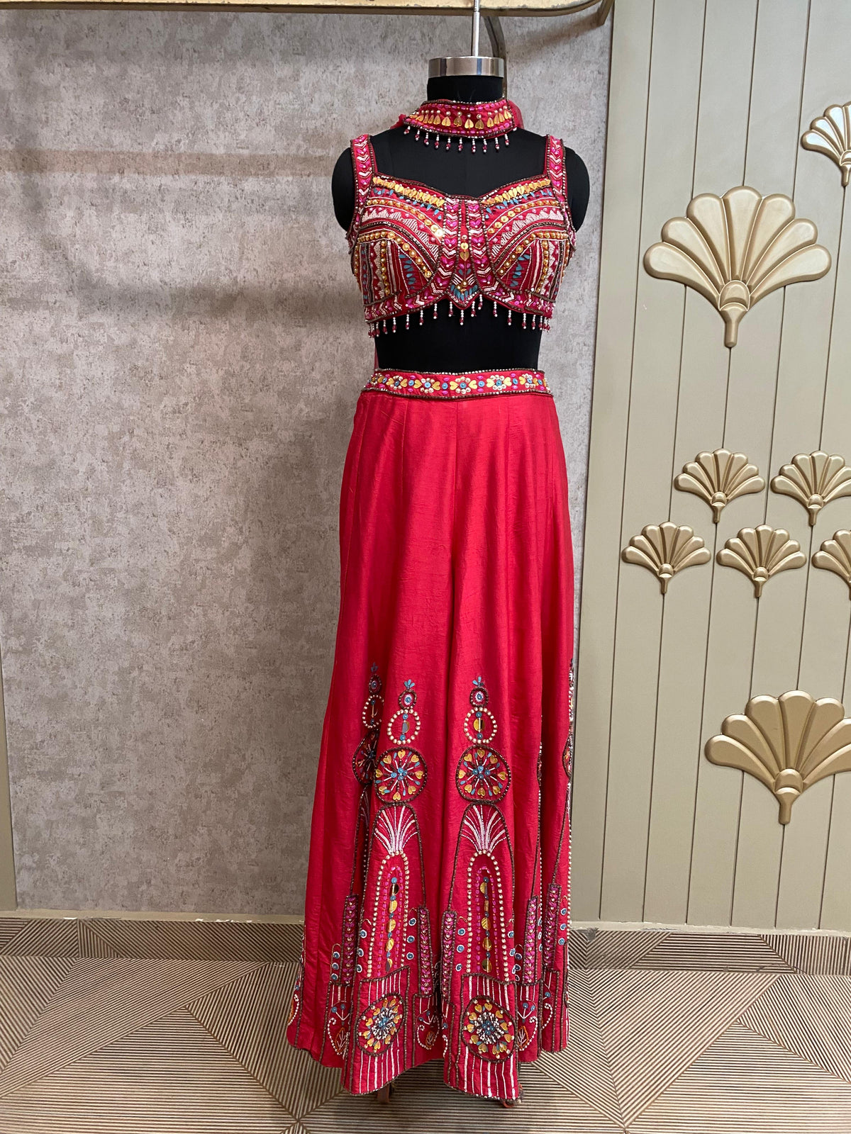 Blue Long Sharara Suit Dress Material