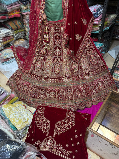 Lovely maroon bridal Lehenga