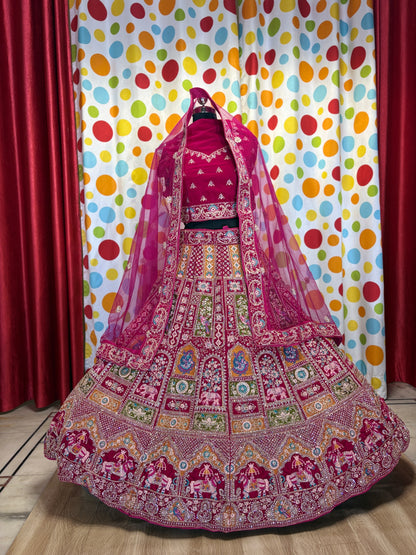 Stunning red rani Rajwada bridal Lehenga