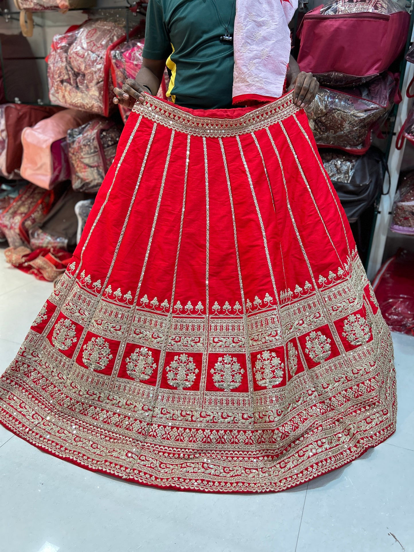 Majestic Red bridal lehenga Happy Customer