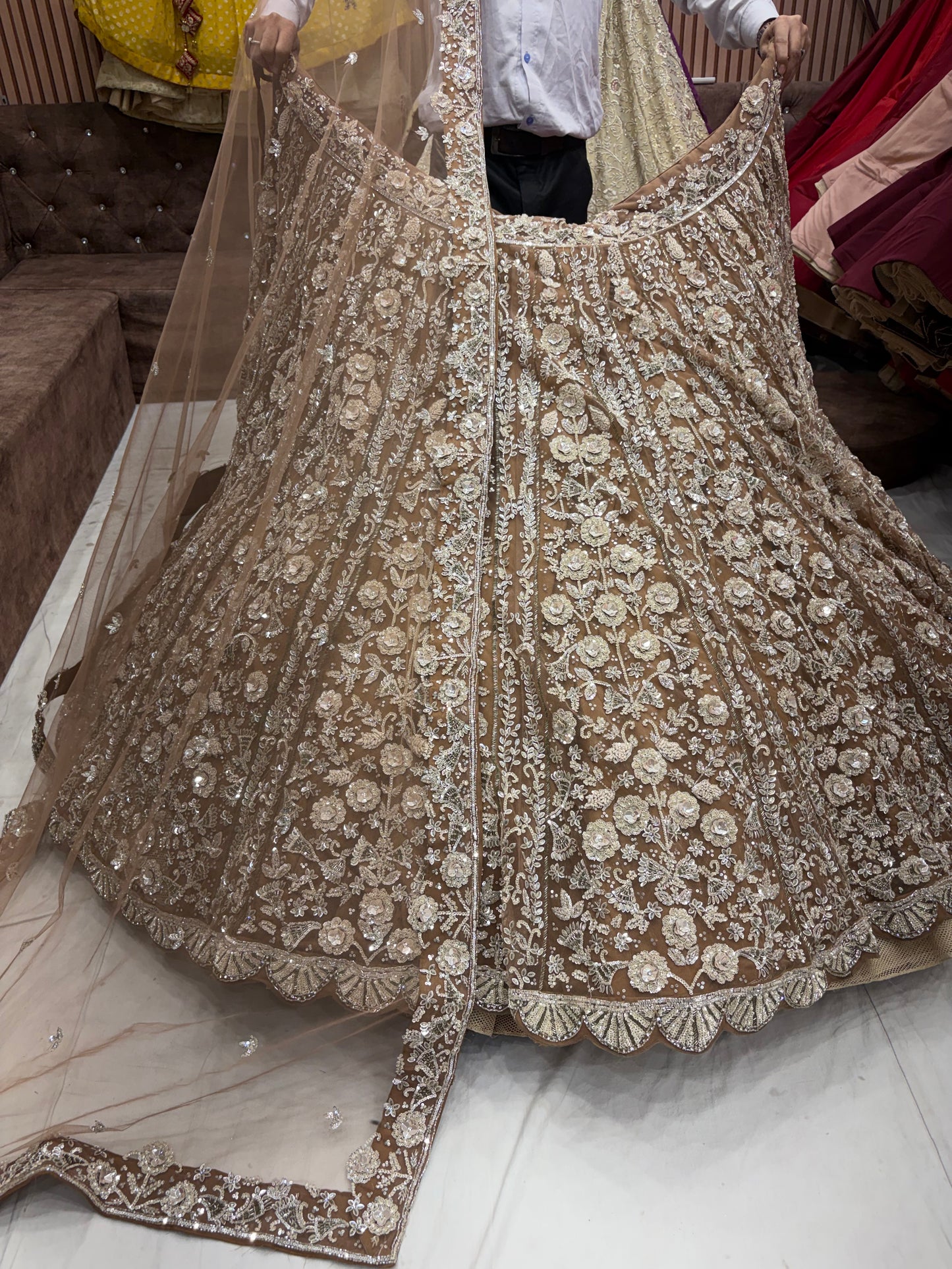 Peach Heavy Lehenga