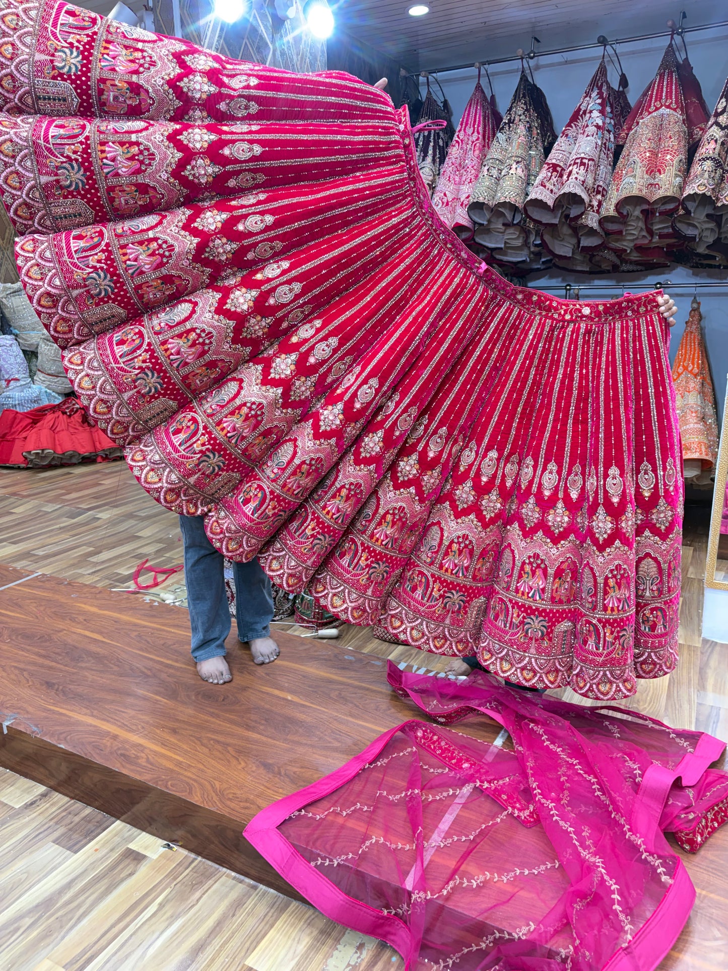 Rani Pink Ball Bridal Lehengaa