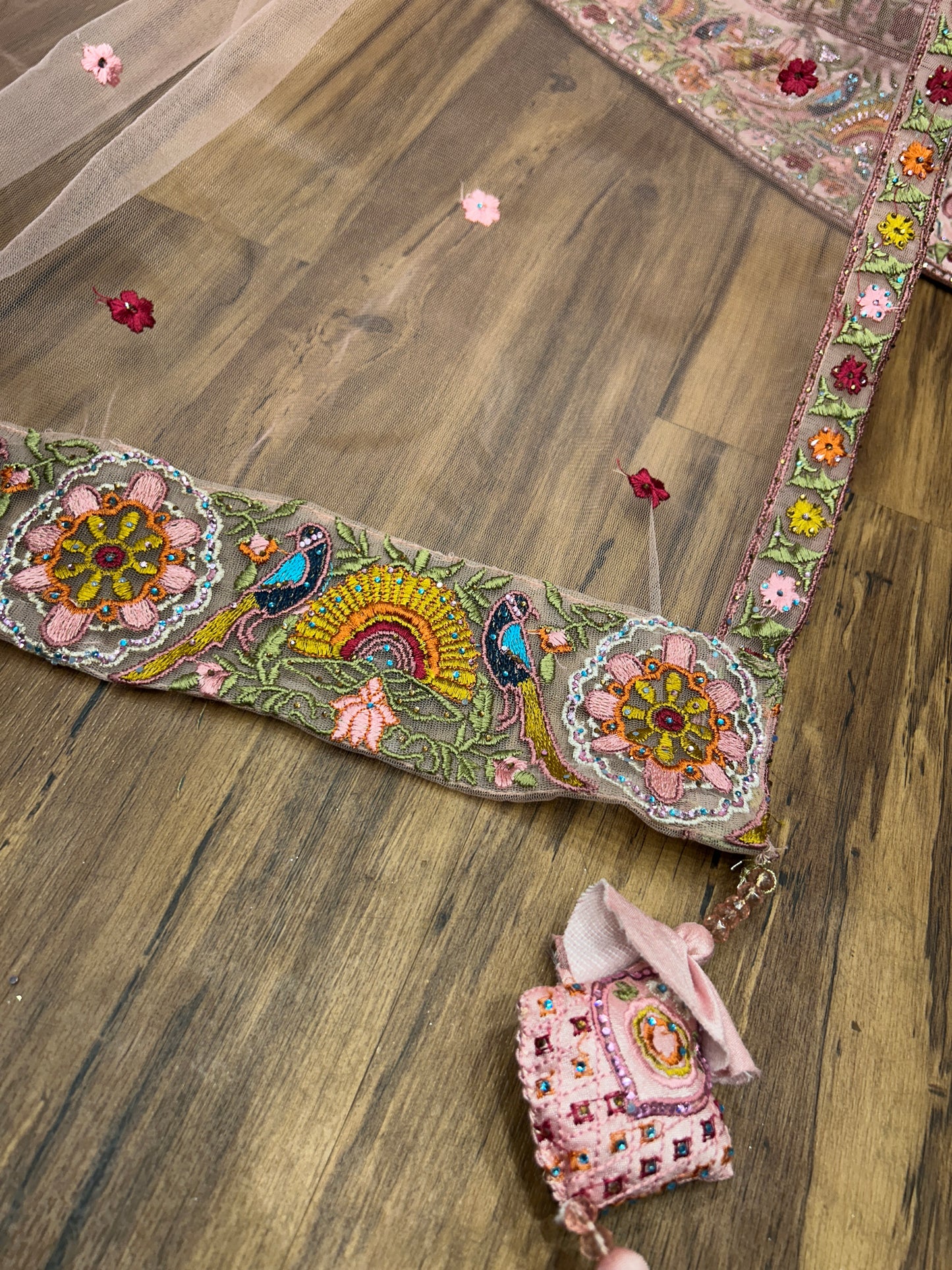 Amazing pink peacock crop top Lehenga