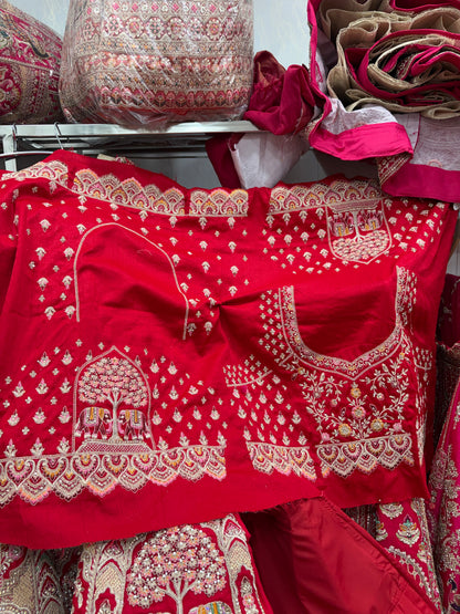 Red peacock Bridal Lehenga