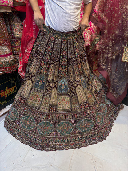 Awesome maroon bridal Lehenga