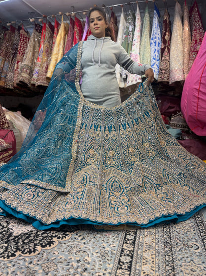 Good looking Blue Embroidery Lehenga