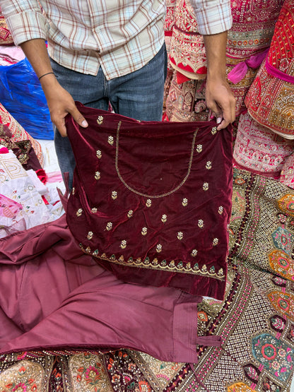 Dark Maroon bridal Lehenga
