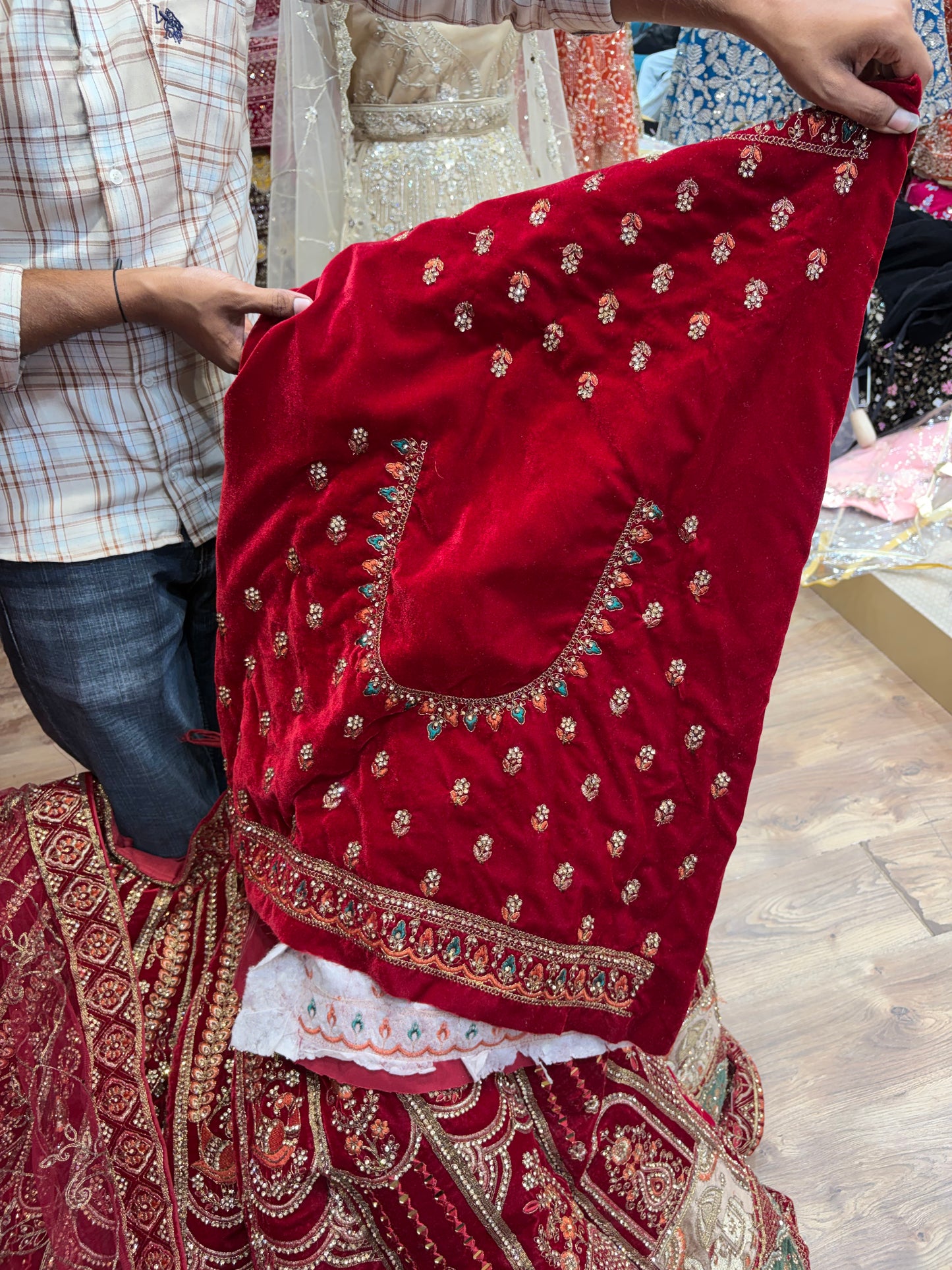 Maroon Gajraj Ball Bridal Lehenga
