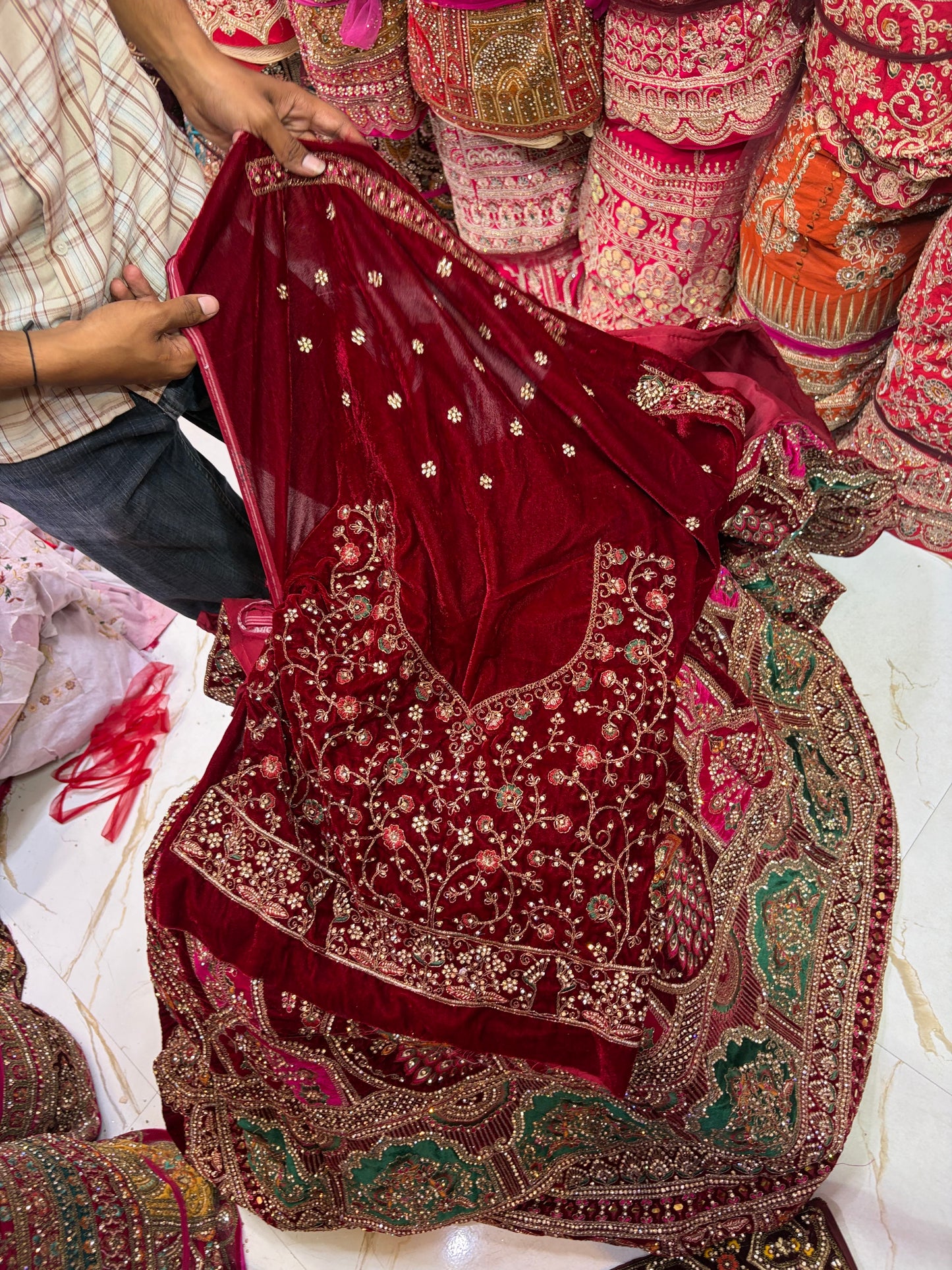 Maroon Peacock Bridal Lehenga