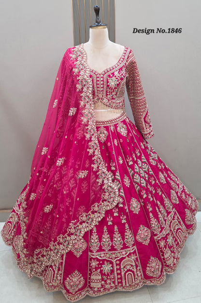 Rust orange Crop Top Lehenga