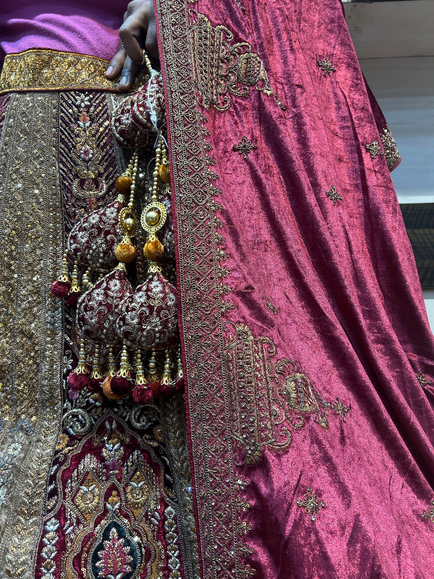 Beautiful maroon heavy bridal Lehenga