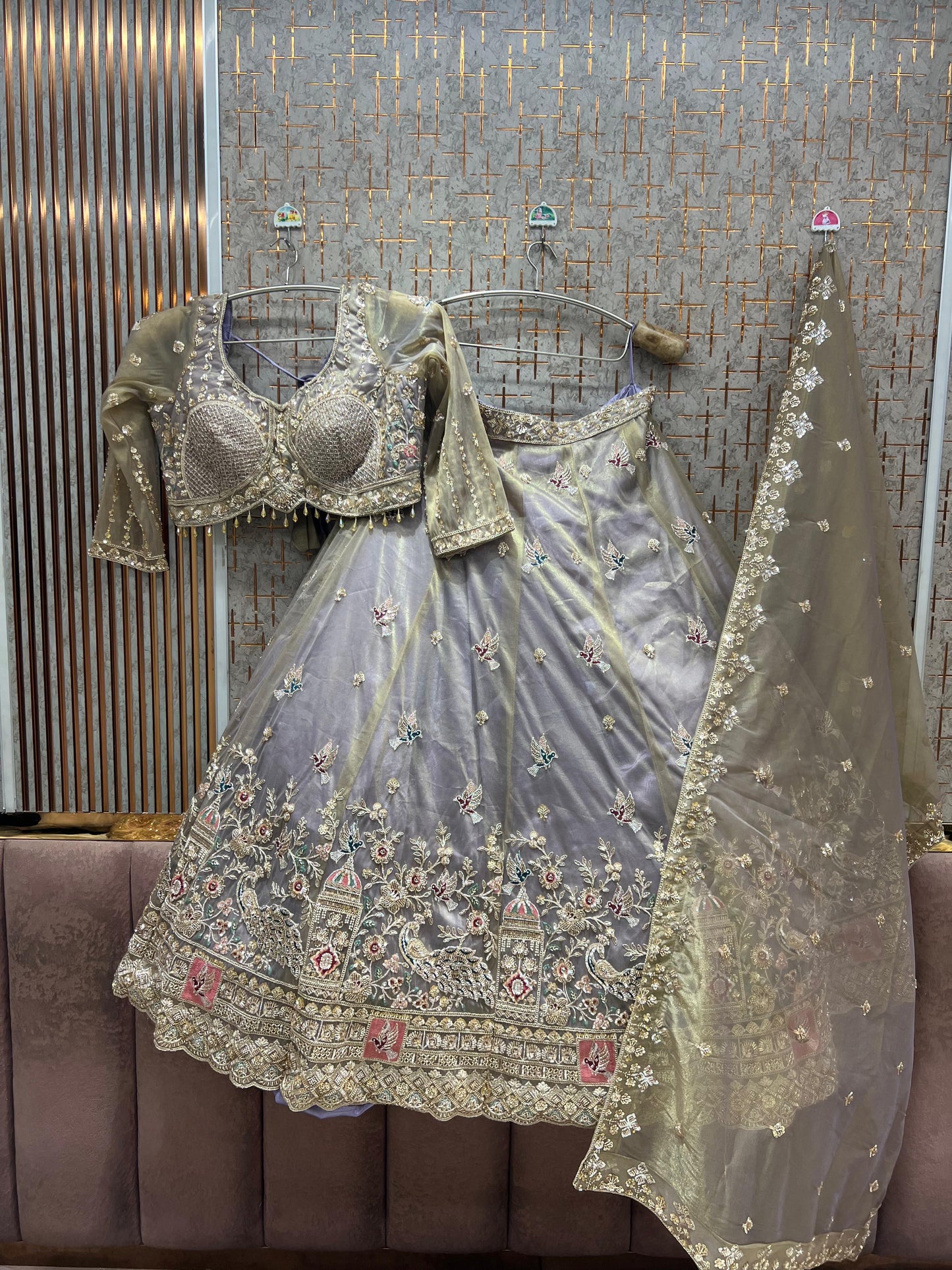 Blue crop top Lehenga