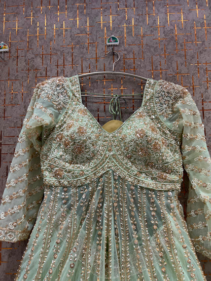 Golden Long Farshi Garara Indo Western Dress
