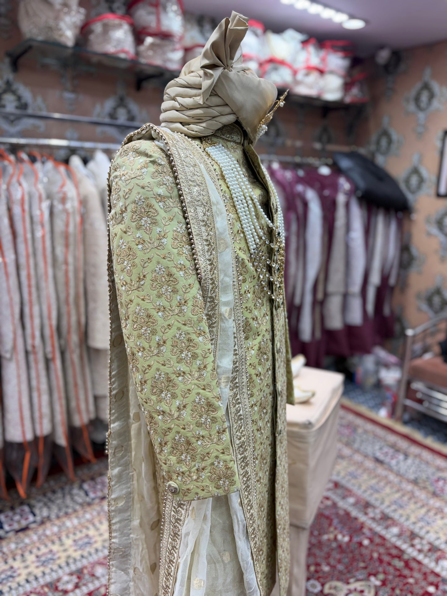 Pista green sherwani