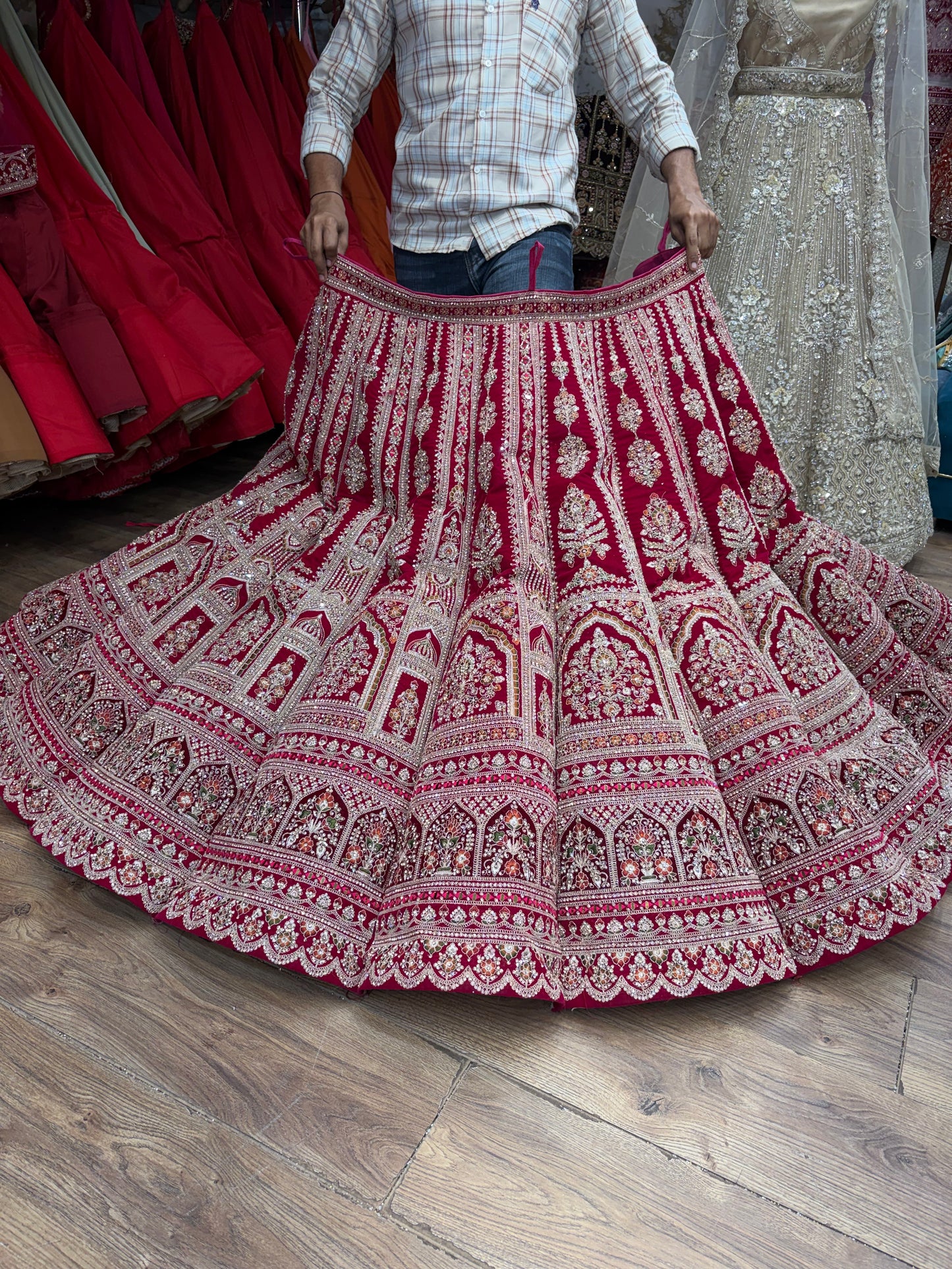 Red Ball Bridal Lehenga