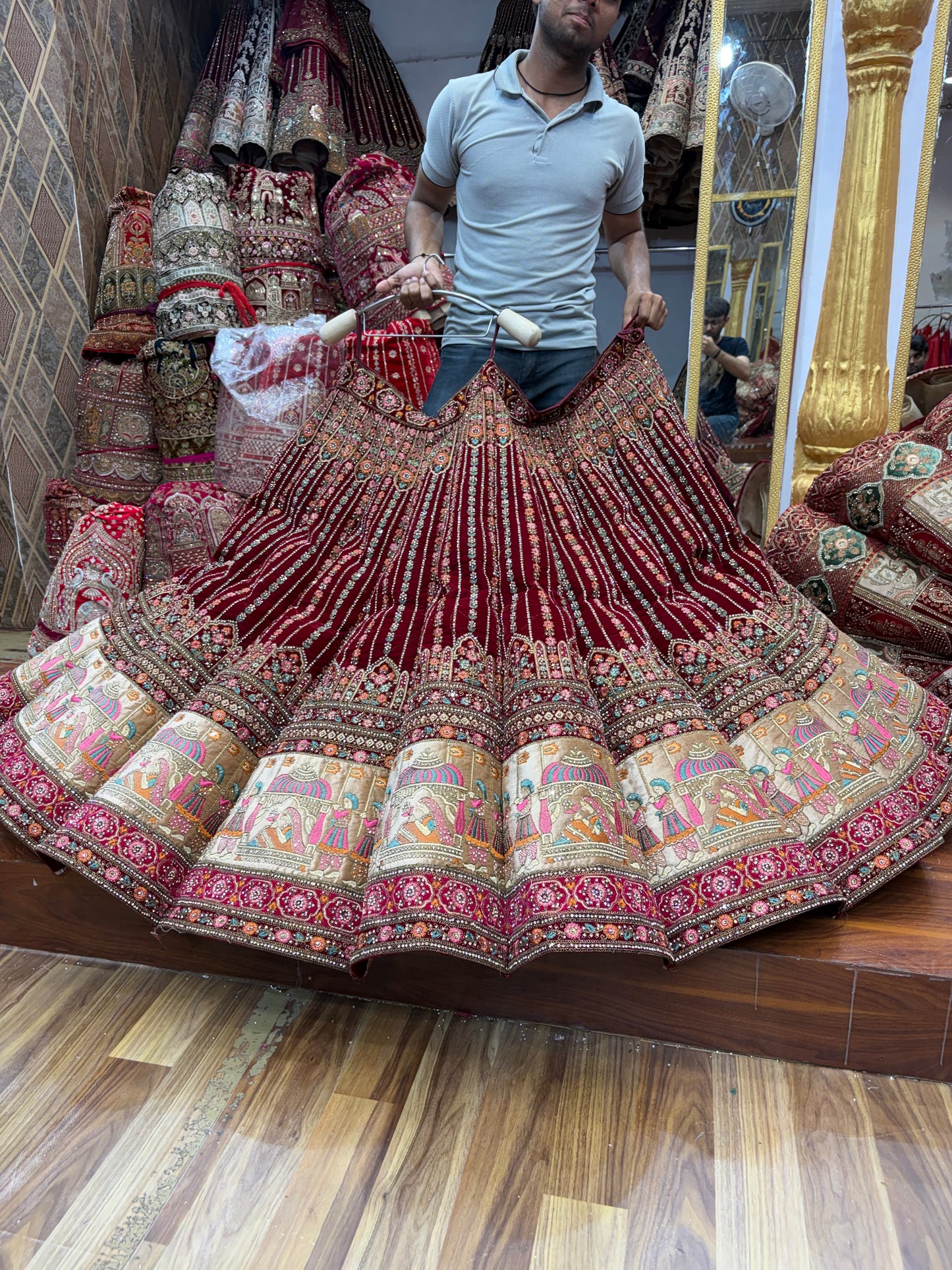 Maroon Ball Bridal Lehenga